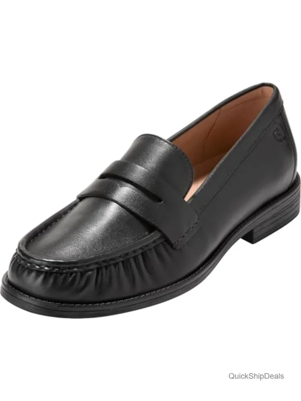 Women's Leather Driving Loafers Penny Keeper Pattern Slip-On